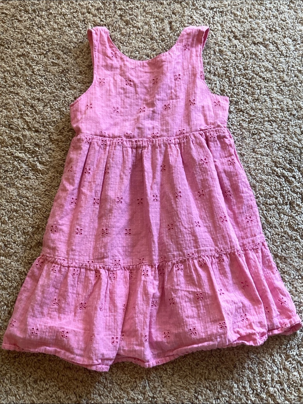 Cat & Jack Pink Eyelet Tiered Sundress